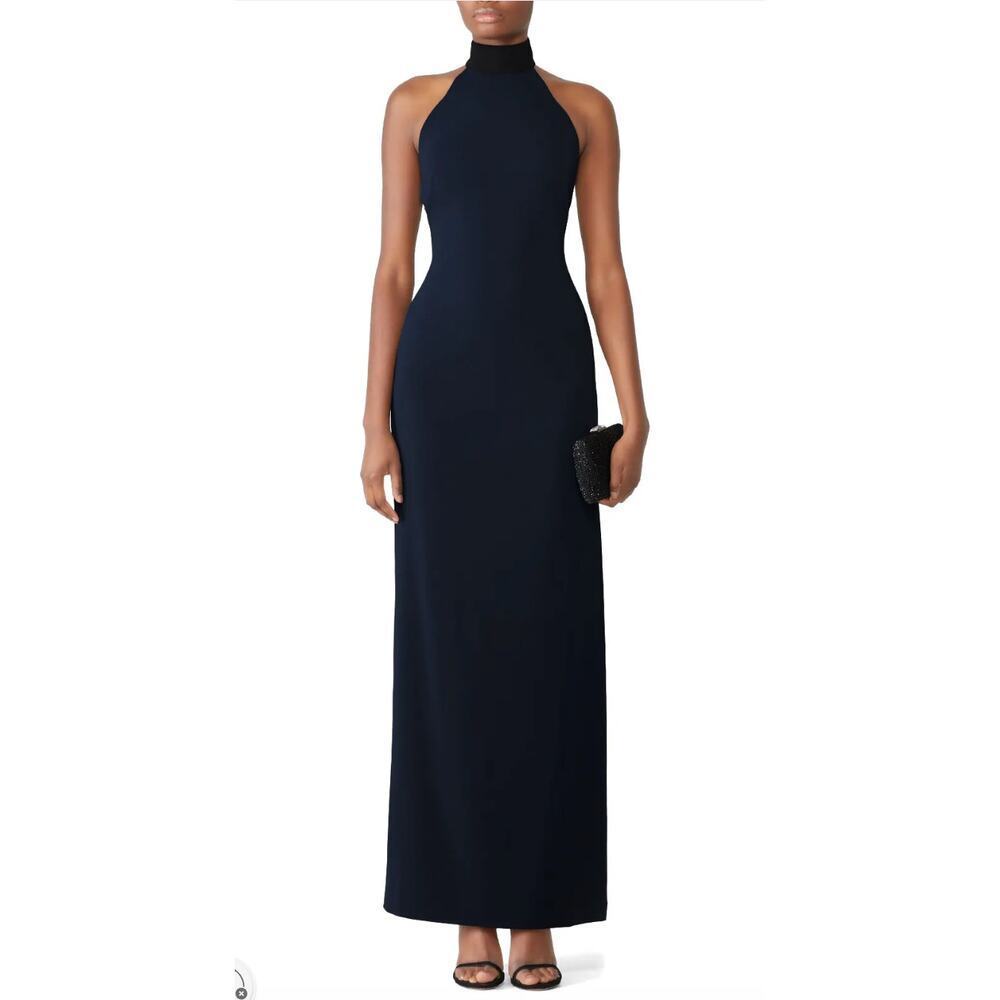 Badgley Mischka Two Tone High Neck Gown Size 8 - Picture 1 of 7